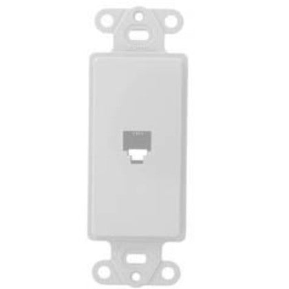 Wallplate Insert, Decora, Telephone Jack, 6P4C, Flush, White
