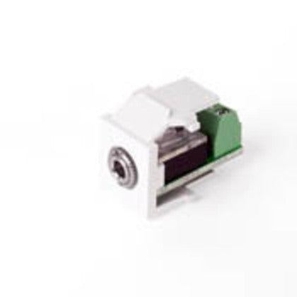 Stereo Jack, QuickPort, 3.5mm, Snap-In, Female/Screw Terminal, White