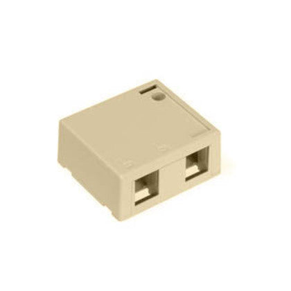 QuickPort Surface Mount Housing, 2-Port, Ivory