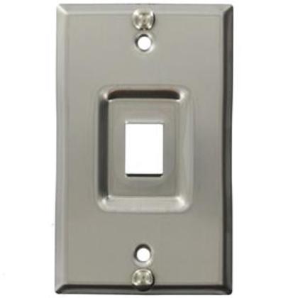 Wallplate, QuickPort, 1-Port, Recessed, 1-Gang, Stainless Steel