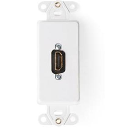 Wallplate Insert, Decora, HDMI Feedthrough Connector, White