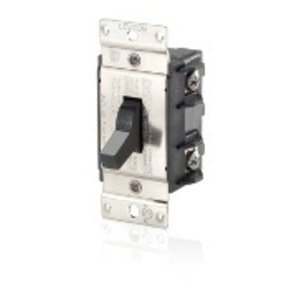 Manual Motor Switch, 40A, 600VAC, Toggle Style, 2P, Black