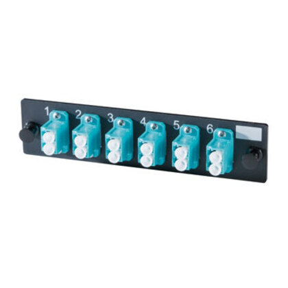 LC Adapter Plate, 12 Fibers, Aqua