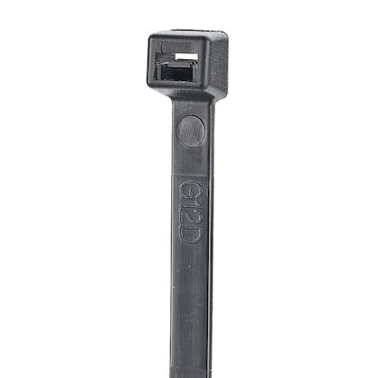 Cable Tie, 14.56" Long, Standard, Nylon, Black, Weather Resistant, 100/PK