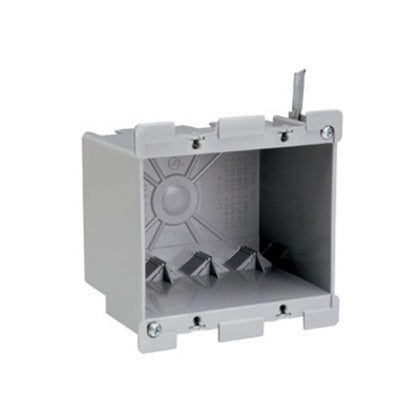 Switch/Outlet Box, 2-Gang, Depth: 4.075", Non-Metallic