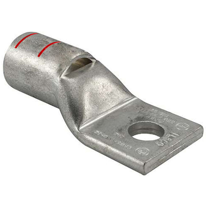 Compression Lug, 1-Hole, Copper, 8 AWG, 1/4" Stud Size, Red