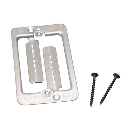 Mounting Bracket, 1-Gang, Low Voltage, Cut-In, Steel, Fits 1/2" to 1-1/4" Drywall