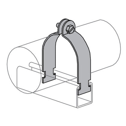 Rigid Strut Strap, 2", Steel, Electro-Galvanized