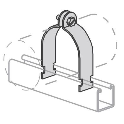 Rigid Strut Strap, 2-1/2", Steel, Electro-Galvanized