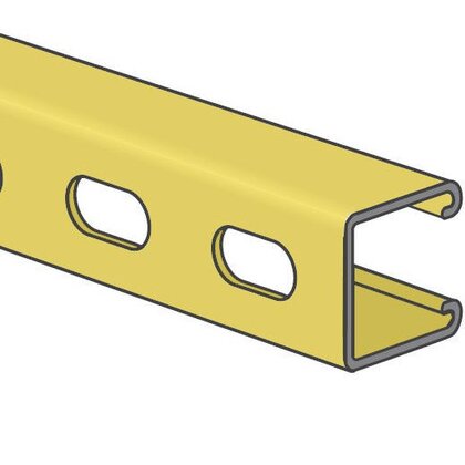 Deep Strut - Elongated Holes, Steel, Gold, 1-5/8" x 1-5/8" x 10'