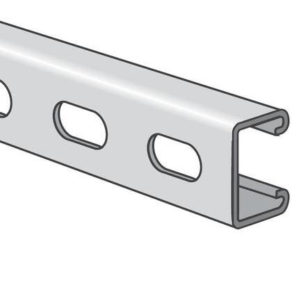 Shallow Strut - Elongated Holes, Steel, Pre-Galvanized, 1-5/8" x 13/16" x 10'