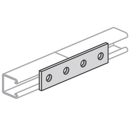Flat Fitting, 4 Hole, 7-1/4", Steel