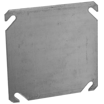 4" Square Cover, 0-Device, Cover, No Raise, Drawn, Metallic