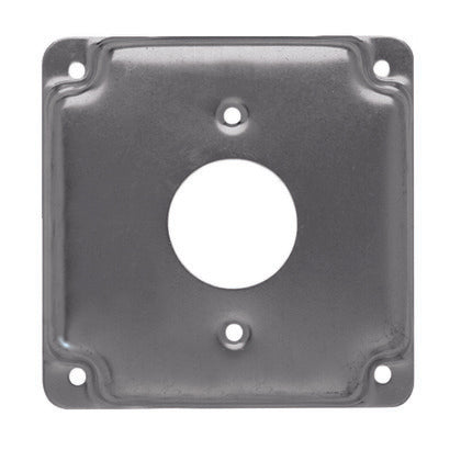 4" Square Exposed Work Cover, Single Receptacle 1.406