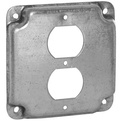 4" Square Exposed Work Cover, (1) Duplex Receptacle