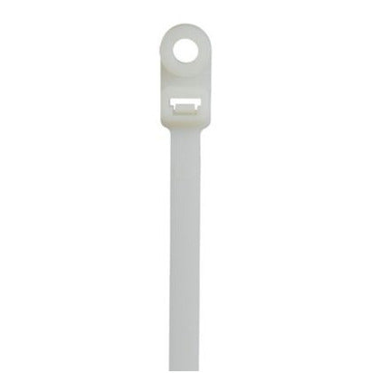 Cable Tie, Screw Mount, Nylon, Natural, 100/PK