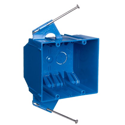 Outlet Box, 2-Gang, Nail-On/New Work, 3-3/4" Length