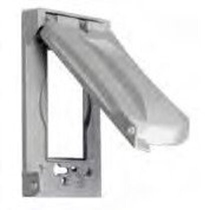 Weatherproof Cover, 1-Gang, Universal, Horizontal/Vertical, Aluminum, Gray
