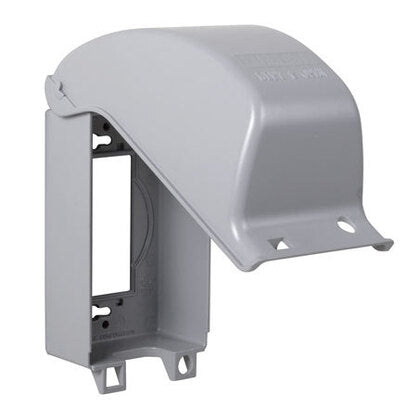 Weatherproof In-Use Cover, 1-Gang, Universal, Vertical, Aluminum, Gray
