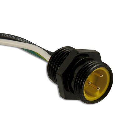 Receptacle, Mini Change, 3 Pin, A-Size, Male, Straight, 16-3 PVC