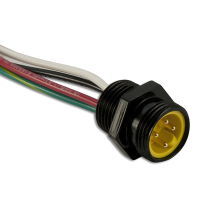 Cordset, 4P, Male Receptacle, 12" Leads, 13A, 600V AC/DC