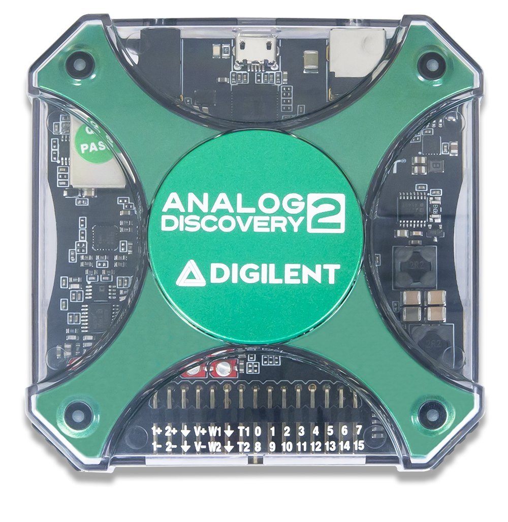 DIGILENT® 410-321 Analog Discovery 2: 100MS/s USB Oscilloscope, Logic Analyzer and Variable Power Supply