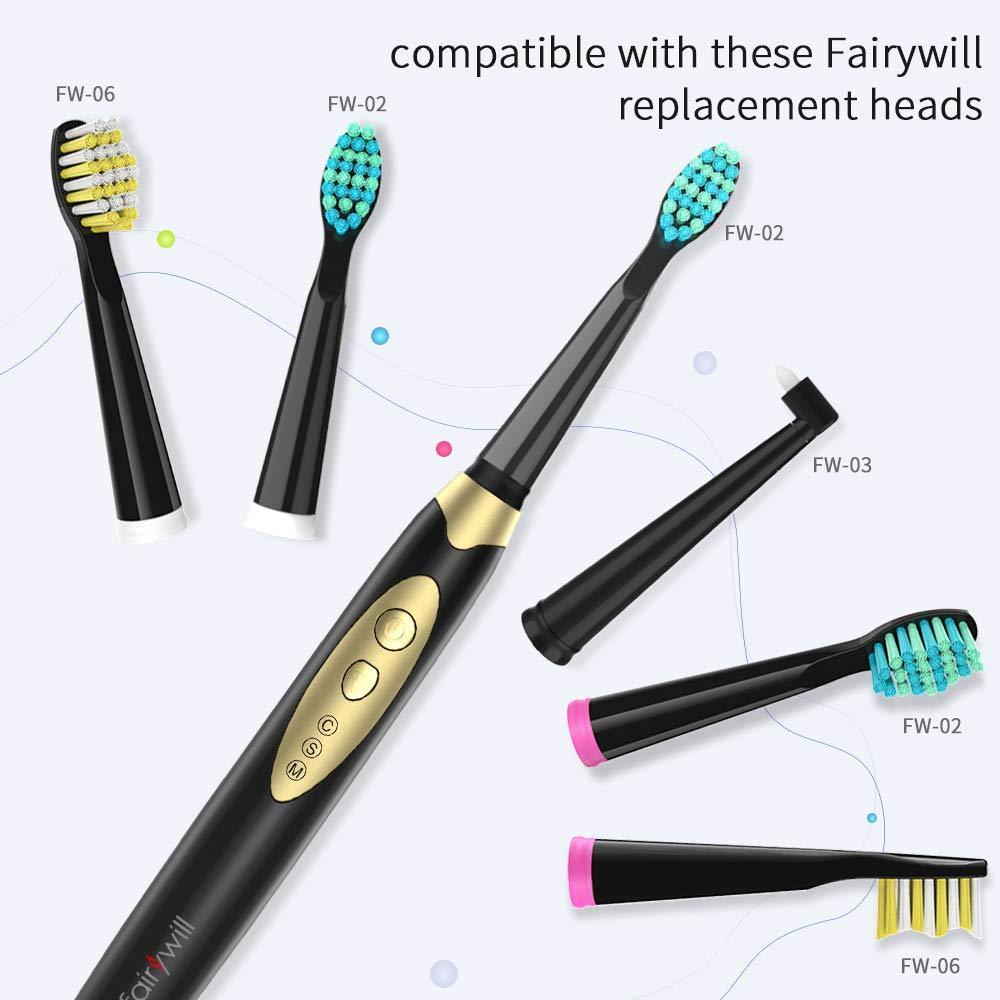 Electric Toothbrush Clean Your Teeth as Dentist 3 Optional Modes Waterproof for Shower 2 Replacement Heads with 2 AAA Batteries Sonic Toothbrush with Smart Timer Black - NORTH FIRST PLUS, LLC