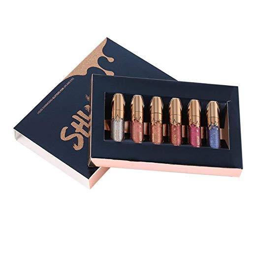 Beauty Glazed 6 colors Matte Lipstick Lip Kit Gloss Long Lasting Lip Stick Cosmetics 6 Mini set Birthday Edition - NORTH FIRST PLUS, LLC