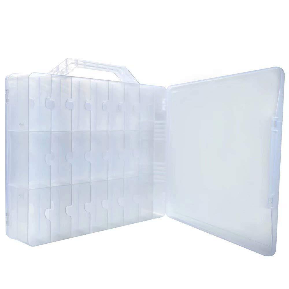 Portable Clear Double Side Nail Polish Organizer Holder Up to 48 Bottle Adjustable Spaces Divider + 2 Manicure Tool Compartments - NORTH FIRST PLUS, LLC