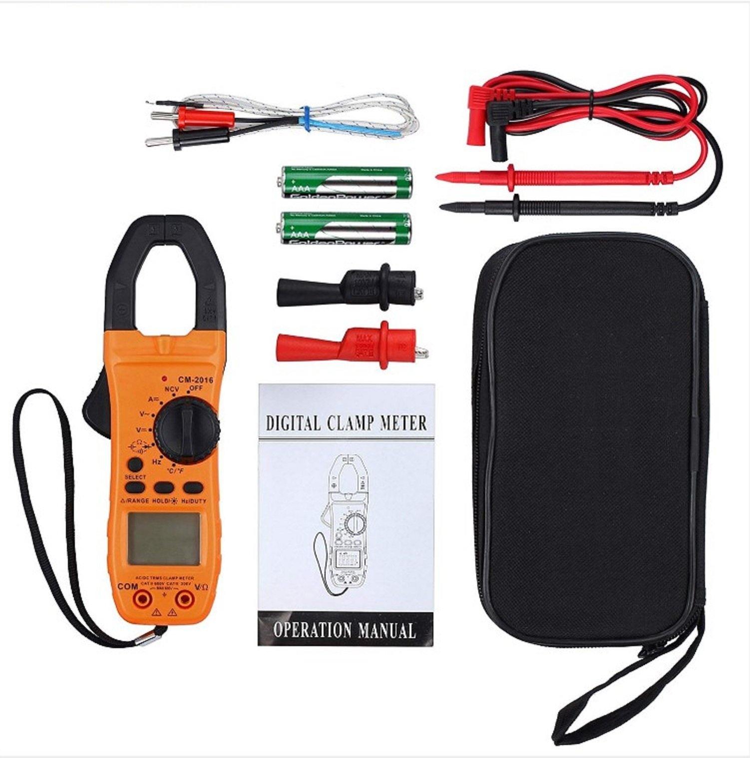 Rroster Digital Clamp Meter, Measures Current, Voltage, Resistance, Continuity, Frequency - NORTH FIRST PLUS, LLC