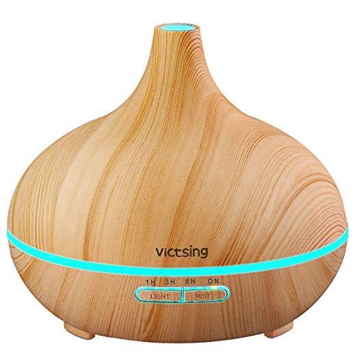 VicTsing 300ml Cool Mist Humidifier Ultrasonic Aroma Essential Oil Diffuser for Office Home Bedroom Living Room Study Yoga Spa - Wood Grain - NORTH FIRST PLUS, LLC