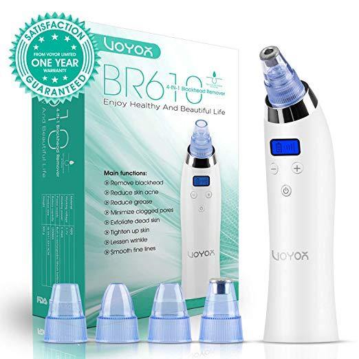 VOYOR Blackhead Remover Vacuum Suction Facial Pore Cleaner Electric Acne Comedone Extractor Kit with 4 Replacement Head & LCD Screen for Women and Men Black Heads Extraction BR610 - NORTH FIRST PLUS, LLC