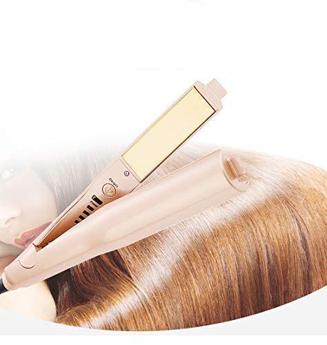Professional Styling Tool,2 in 1 hair straightener and curler,Gold-plated Titanium Plates,Dry and Wet Dual-use,Different Degrees Levels for Different Quality Hairs,Easy to Carry (Gold) - NORTH FIRST PLUS, LLC