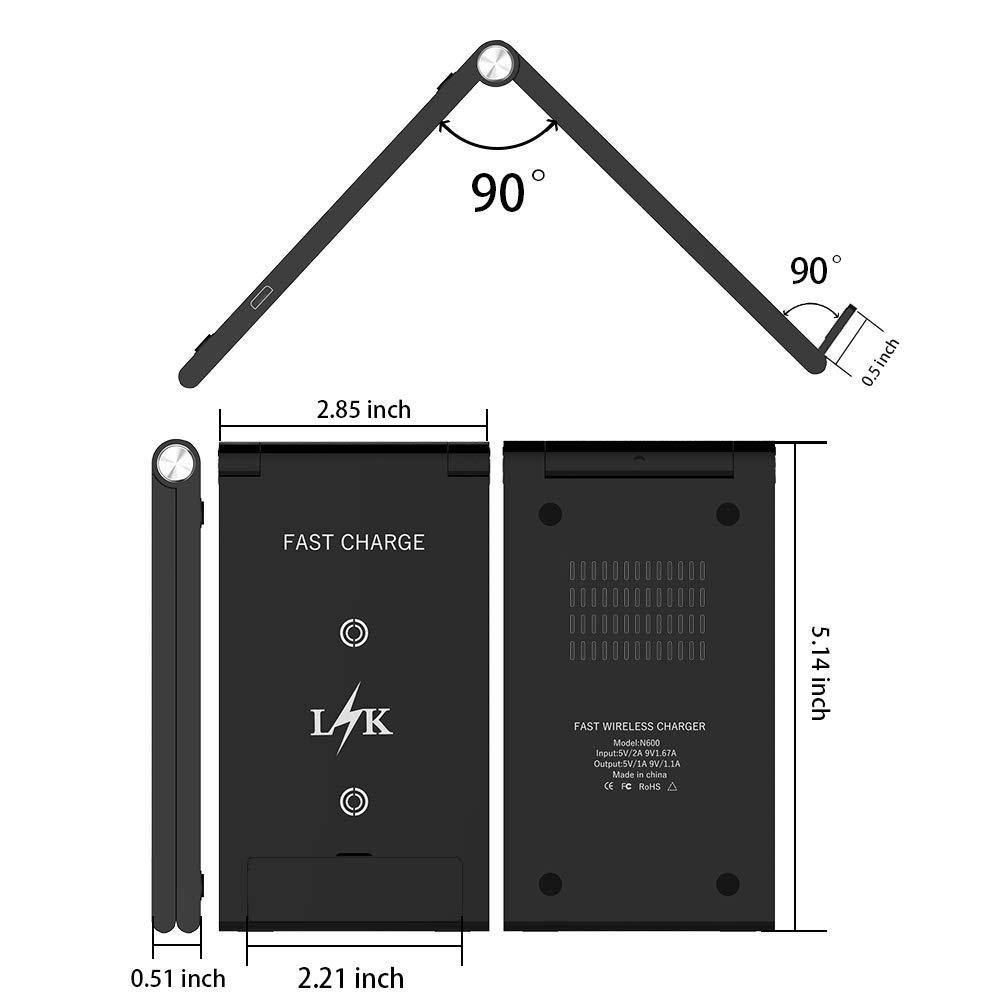 LK Qi Fast Wireless Charging Pad Stand for iPhone Xs Max,XS,XR,X, LG G7 ThinQ ,V40 ThinQ, Samsung Galaxy Note 9,S9,S9 Plus, Google Pixel 3,3 XL All Qi-Enabled Devices - NORTH FIRST PLUS, LLC