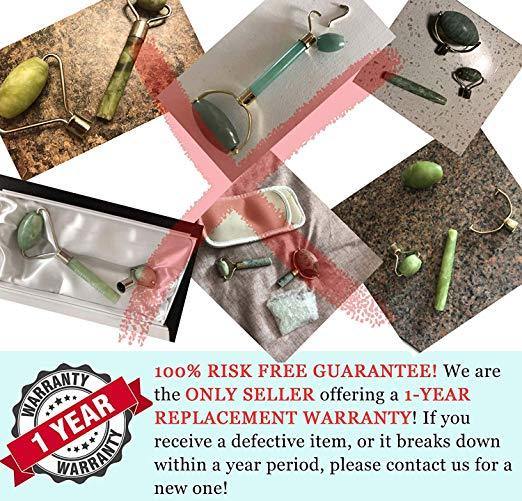 Original Jade Roller and Gua Sha Tools Set- Jade Roller For Face- Real 100% Jade- Face Roller For Wrinkles, Anti Aging- Authentic, Durable, Natural, No Squeaks- Bonus Mask Brush - NORTH FIRST PLUS, LLC