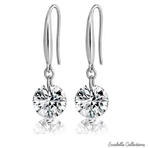 Diamond in the Sky - Drilled Crystal Diamond on a Sterling Silver hook earrings