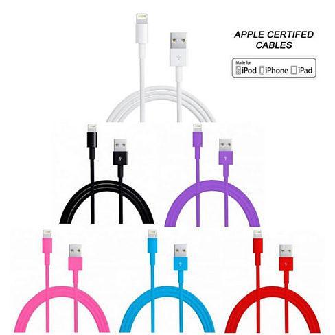 Lightning to USB Charge and Sync Apple Certified Cable 65ft  (2 mts)