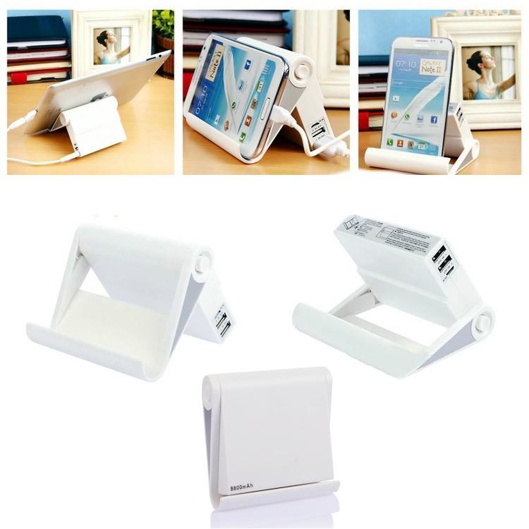 Dual Action Smartphone and Tablet Charger with built in stand