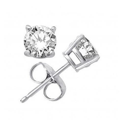 2ct and Above Sterling Silver Stud Earrings in Basket Settings - NORTH FIRST PLUS, LLC