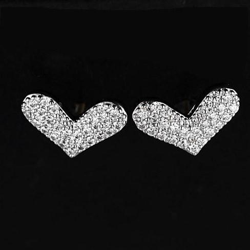 Heart Beats  The Pave Heart Earrings