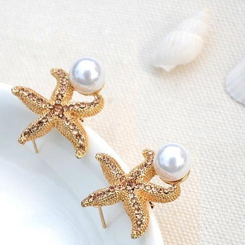 Gifts from the Sea - Starfish Pearl Earrings