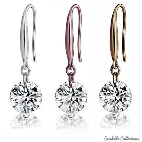 Diamond in the Sky - Drilled Naked Crystal Diamond on a Sterling Silver hook earrings
