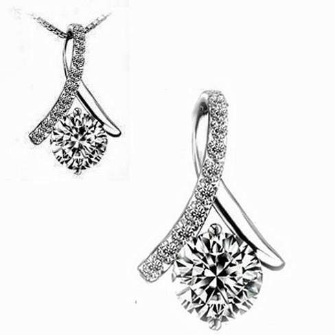 Ballerina Beautiful CZ Pendant And Sterling Silver Chain