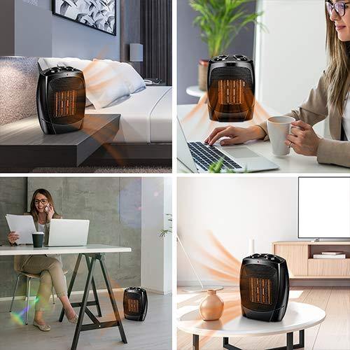 Space Heater Portable Electric Heater with Adjustable Thermostat, Tip Over  Overheat Protection for Home  Office, 1500W  750W  5W Power Setting, ELT Listed, Small Size, PTC Heating Elemen - NORTH FIRST PLUS, LLC
