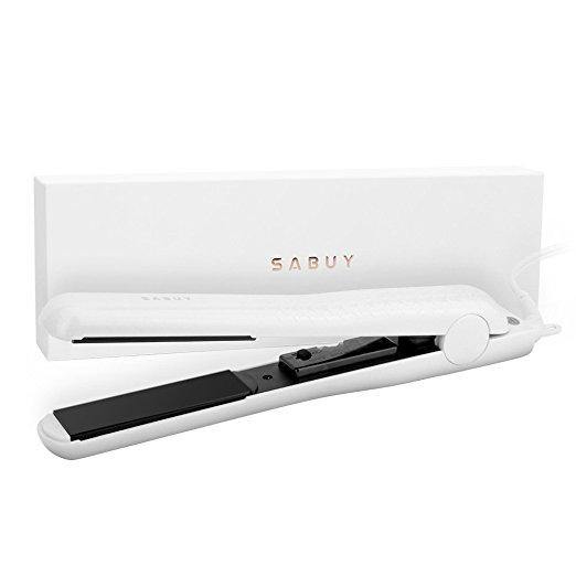 SABUY Ceramic Flat Iron for Hair, Professional 1 Inch Hair Straightener, Dual Voltage for Worldwide Traveling, White - NORTH FIRST PLUS, LLC
