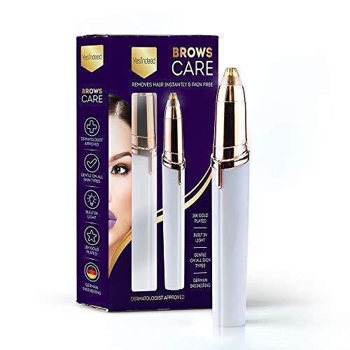 Flawless Facial Hair Remover with Built-In Light – Personal Trimmer to Painlessly Remove Hair from Eyebrows, Lips, Chin, Cheeks, Bikini Line – Trim & Shape Eyebrow Shaper & Facial Razor for Women - NORTH FIRST PLUS, LLC