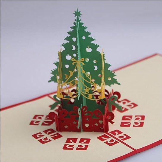 3D Christmas Tree Greeting Cards Memories Treasured Forever - NORTH FIRST PLUS, LLC