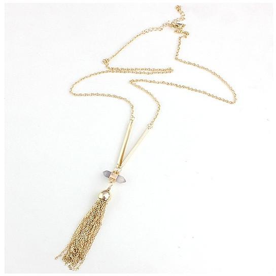 Violeta Necklace With Crystal Pendant And Trendy Tassels