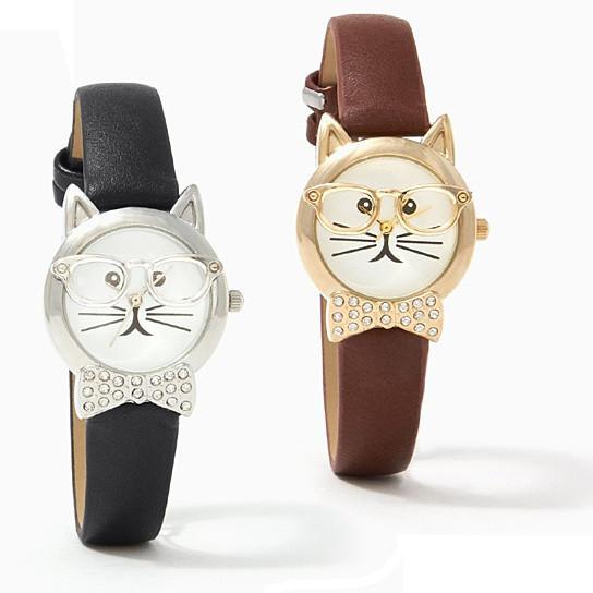 Bow Tie Affair Cat Watch With Diamond Crystal Bow