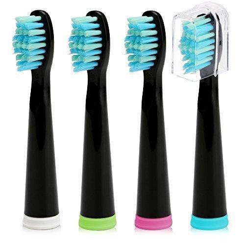 Fairywill Electric Toothbrush Replacement Head x 4 Crystal Black - NORTH FIRST PLUS, LLC